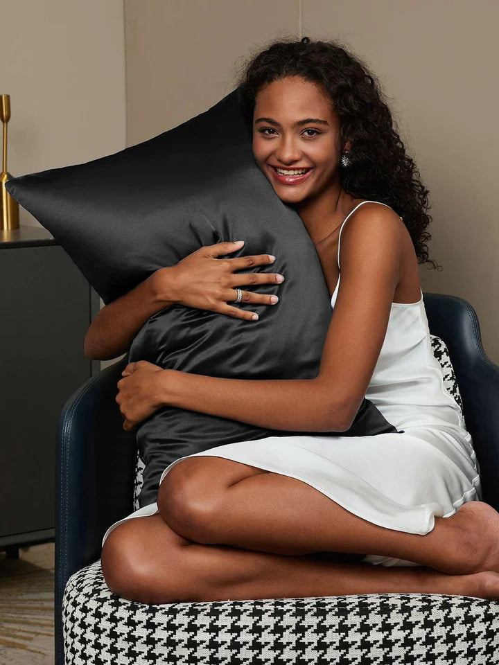 Aurora Cruz" 19Momme 100% Funda Almohada de Seda- Cierre Sobre
