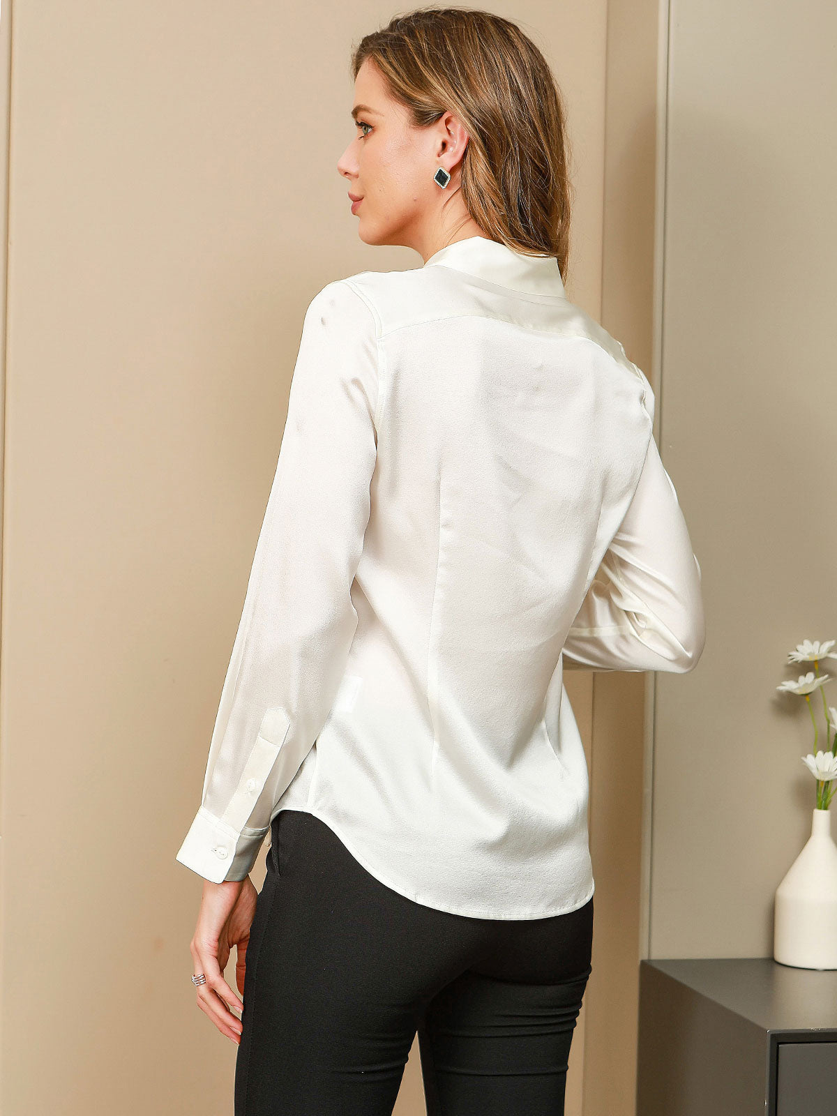 Camisa básica de seda