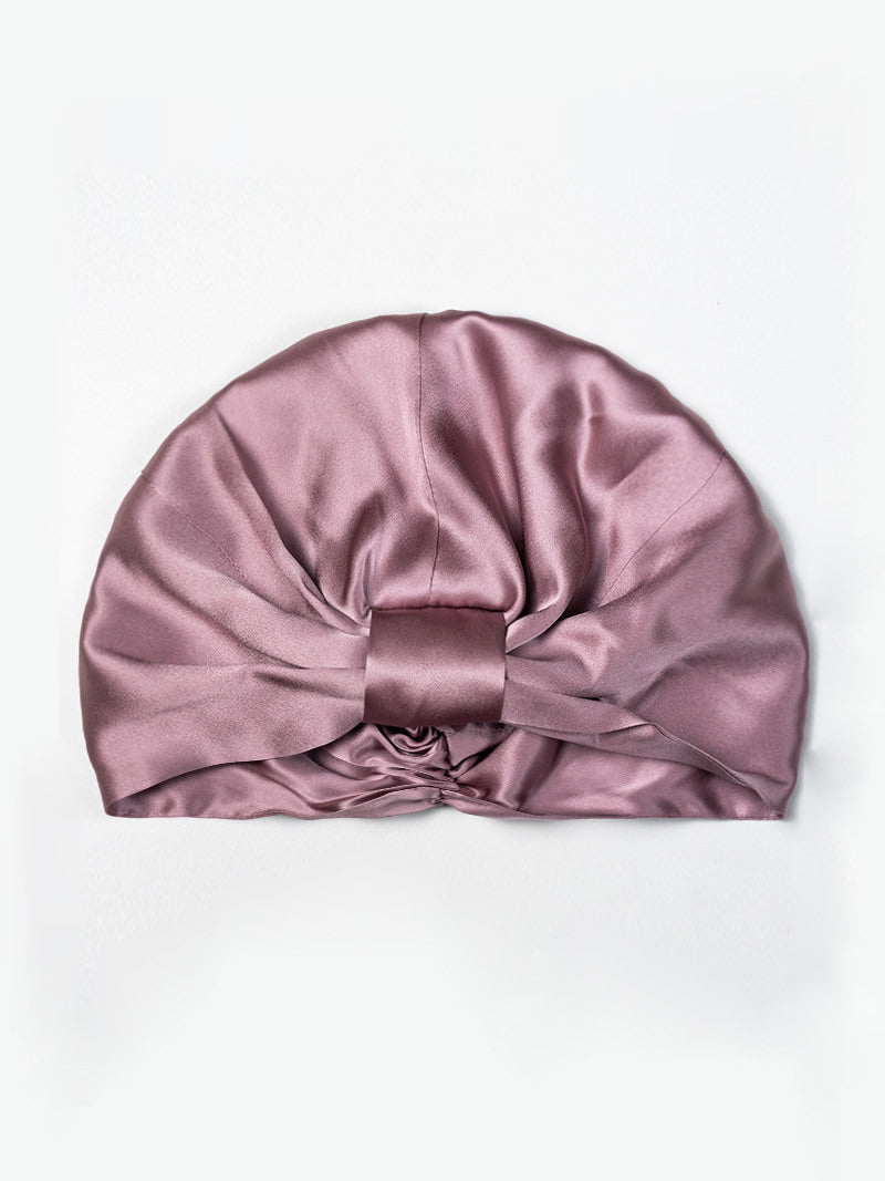 Gorro turbante de noche de doble capa de seda pura