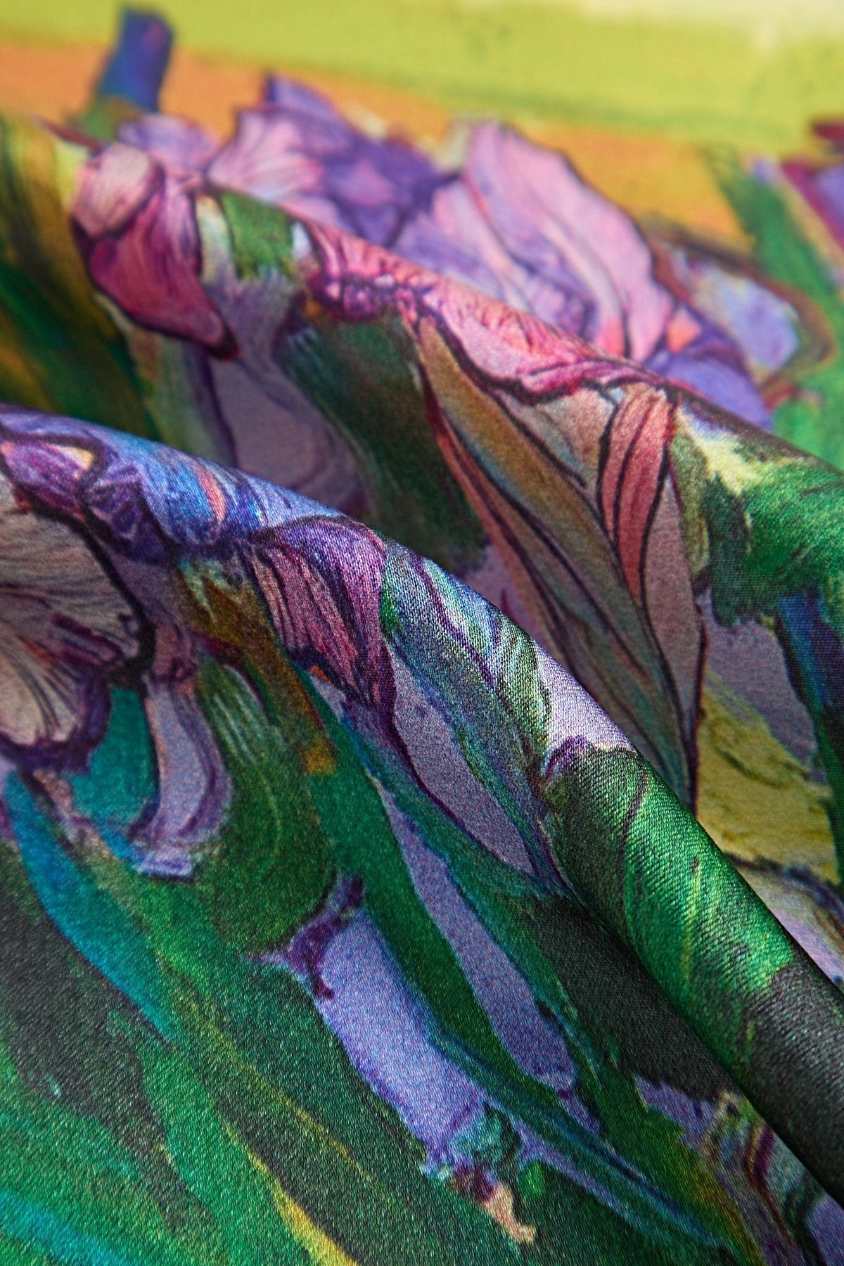 Pure Silk Pañuelo Cuadrado Pintura al Óleo Floral - Tamaño 53x53cm