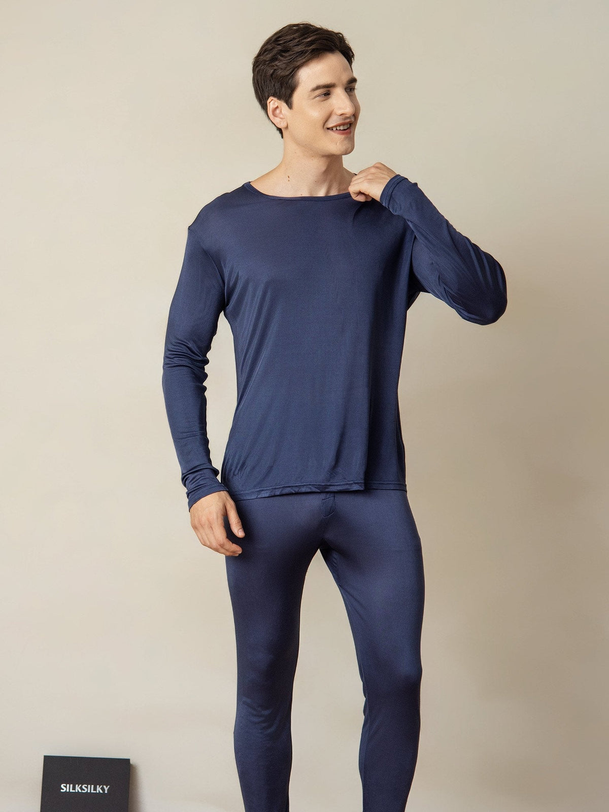 Ropa Interior De Hombre De Manga Larga De Jersey De Seda