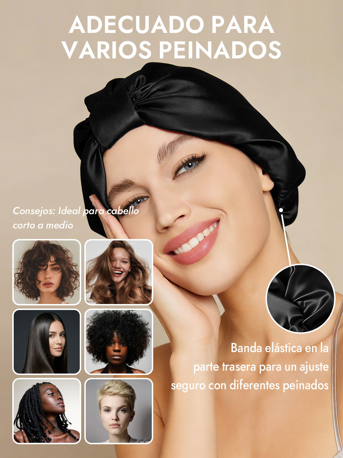 Gorro Turbante de Seda Pura