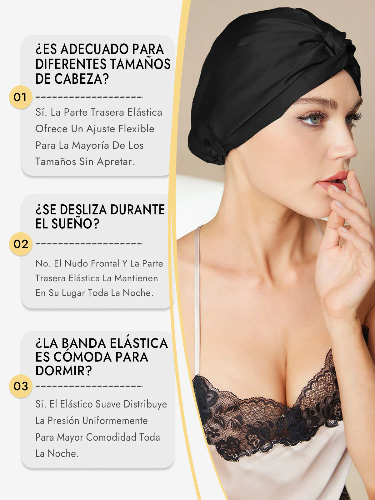 Gorro De Pura Seda Con Nudo Frontal