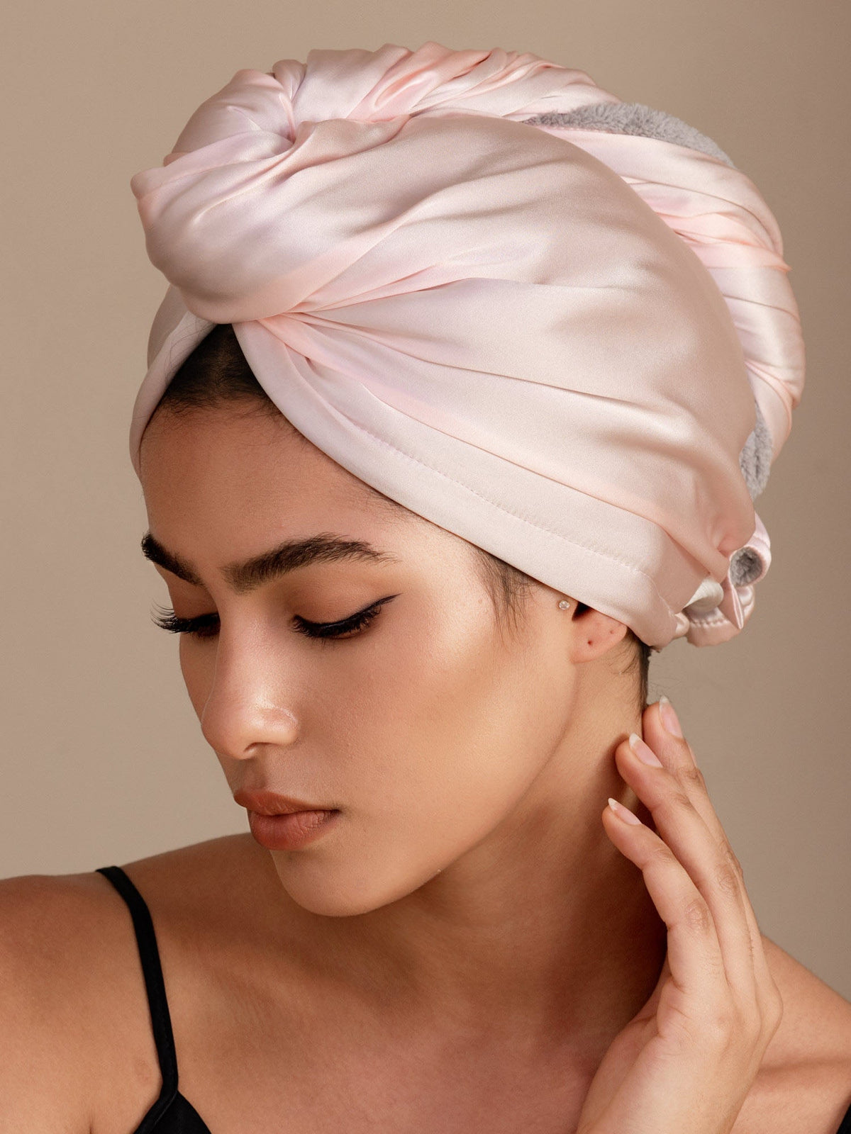 100% Seda de Mora Toalla Turbante Bifásica para el Cabello – Secado Rápido, Anti-Frizz & Suave con el Cabello