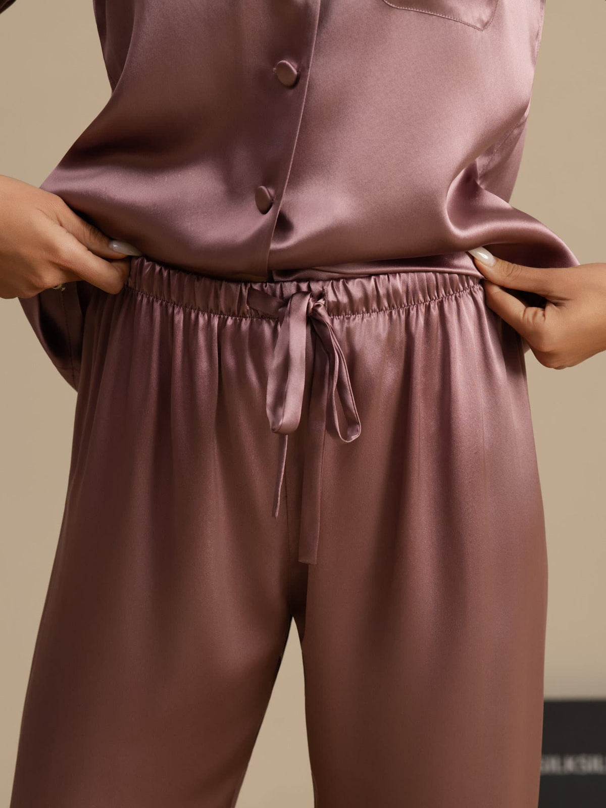 Seda Pura Button Up Pijamas de mujer