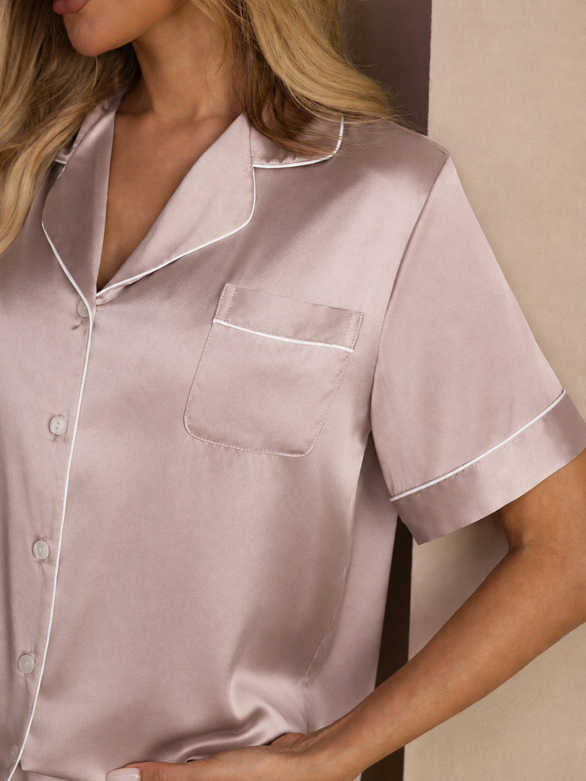 Conjunto Pijama Corto Seda Pura 2 Piezas