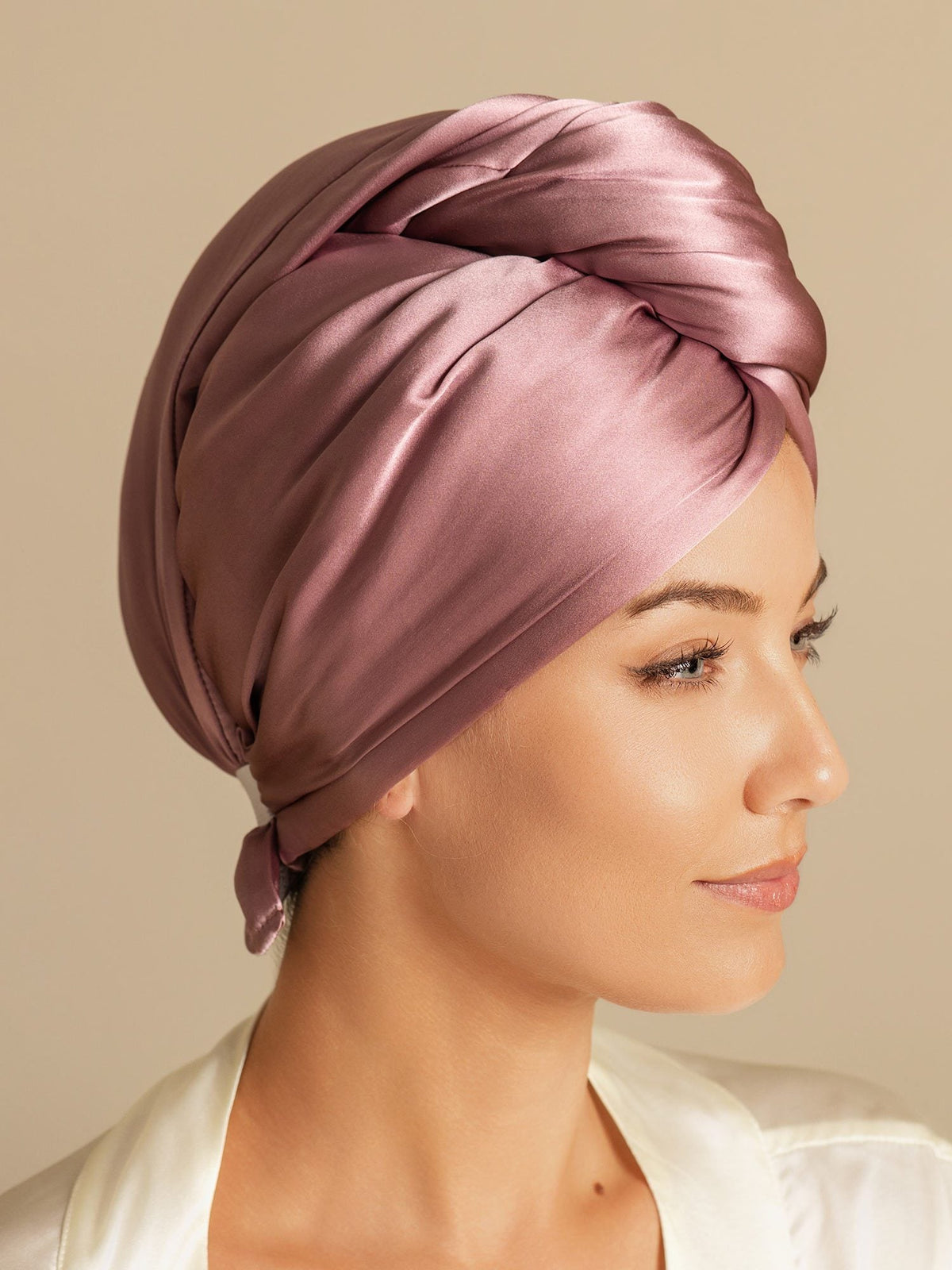 100% Seda de Mora Toalla Turbante Bifásica para el Cabello – Secado Rápido, Anti-Frizz & Suave con el Cabello