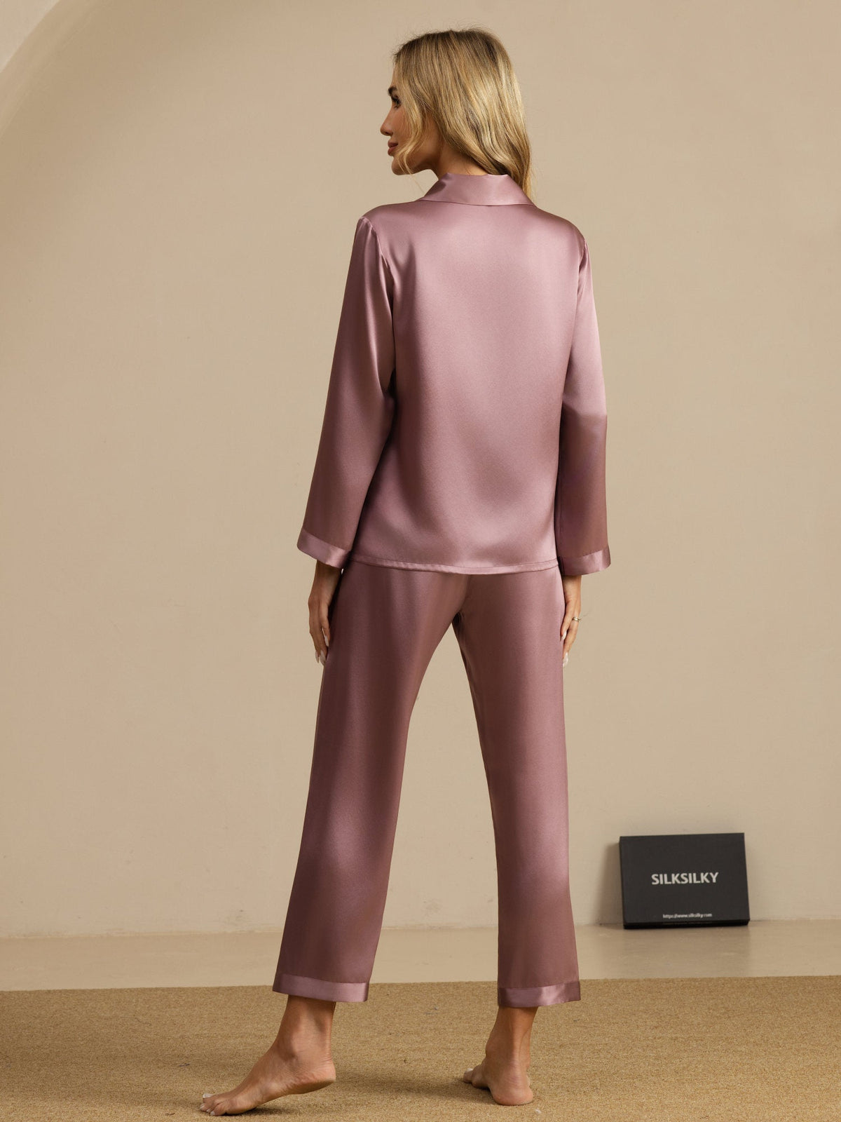 Seda Pura Button Up Pijamas de mujer