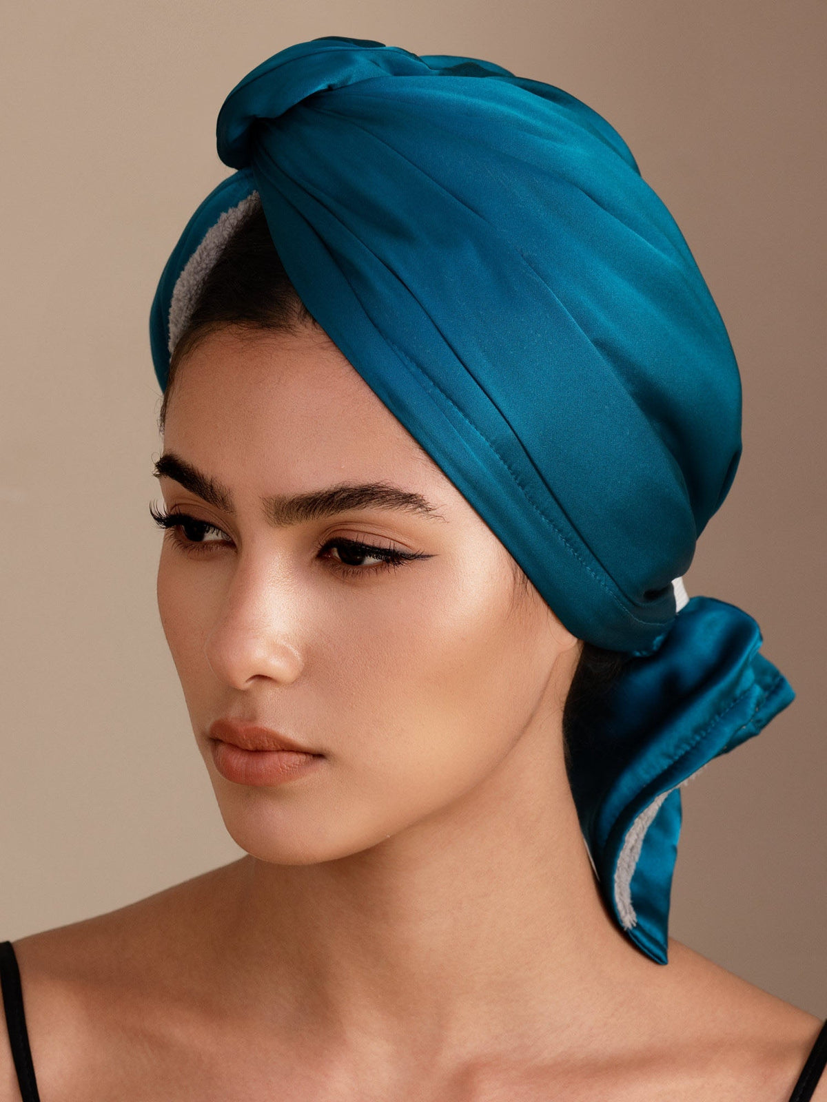 100% Seda de Mora Toalla Turbante Bifásica para el Cabello – Secado Rápido, Anti-Frizz & Suave con el Cabello