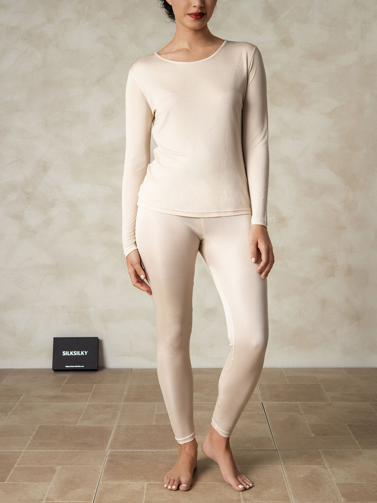 Ropa Interior De Mujer De Manga Larga De Jersey De Seda