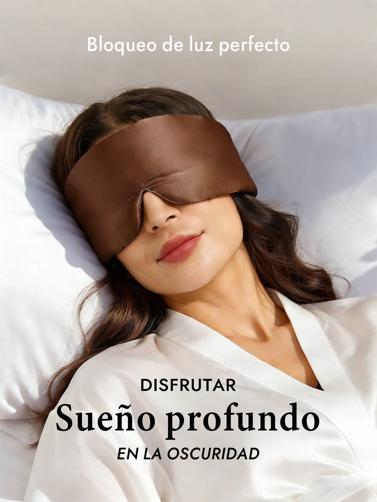 Elegante antifaz para dormir de seda de una pieza