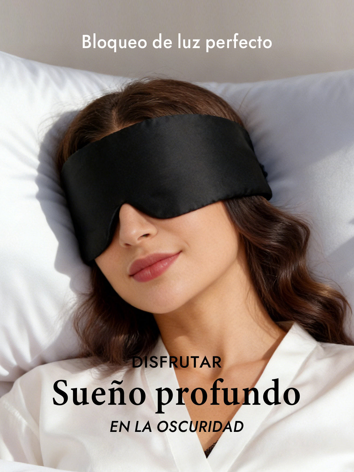 Elegante antifaz para dormir de seda de una pieza