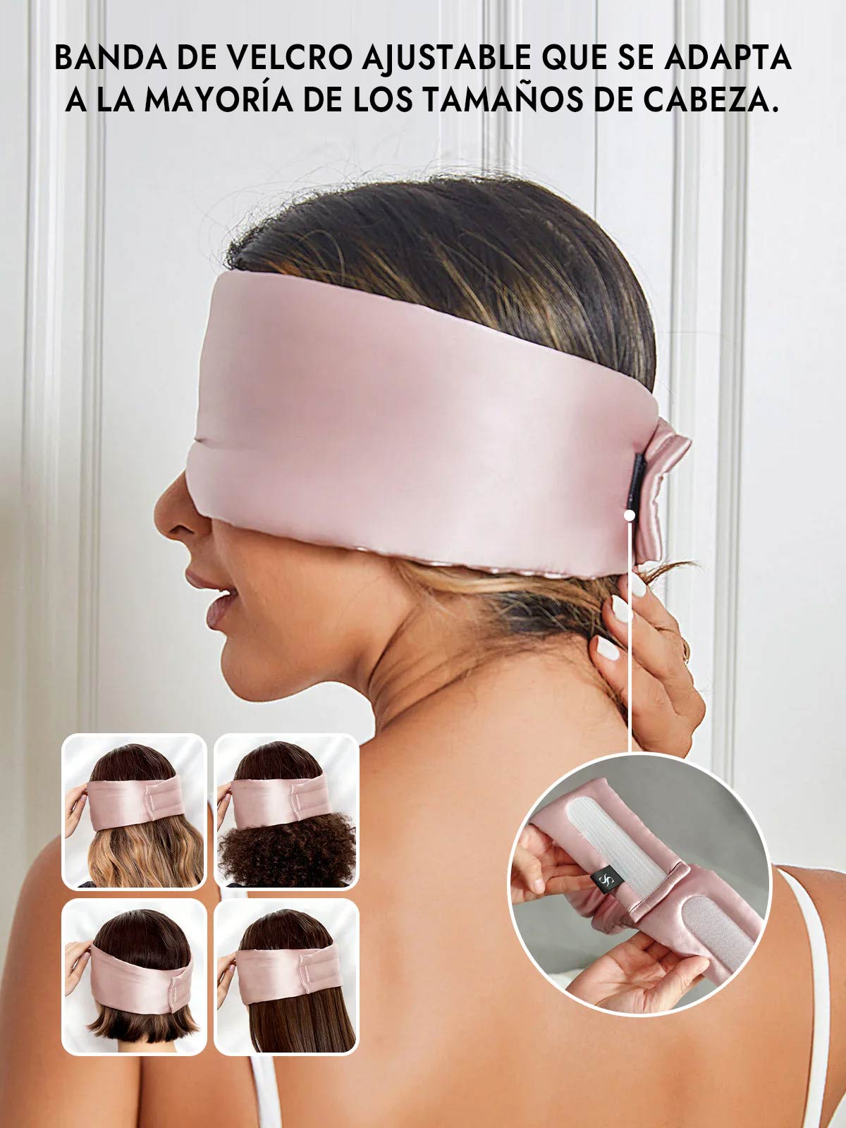 Elegante antifaz para dormir de seda de una pieza