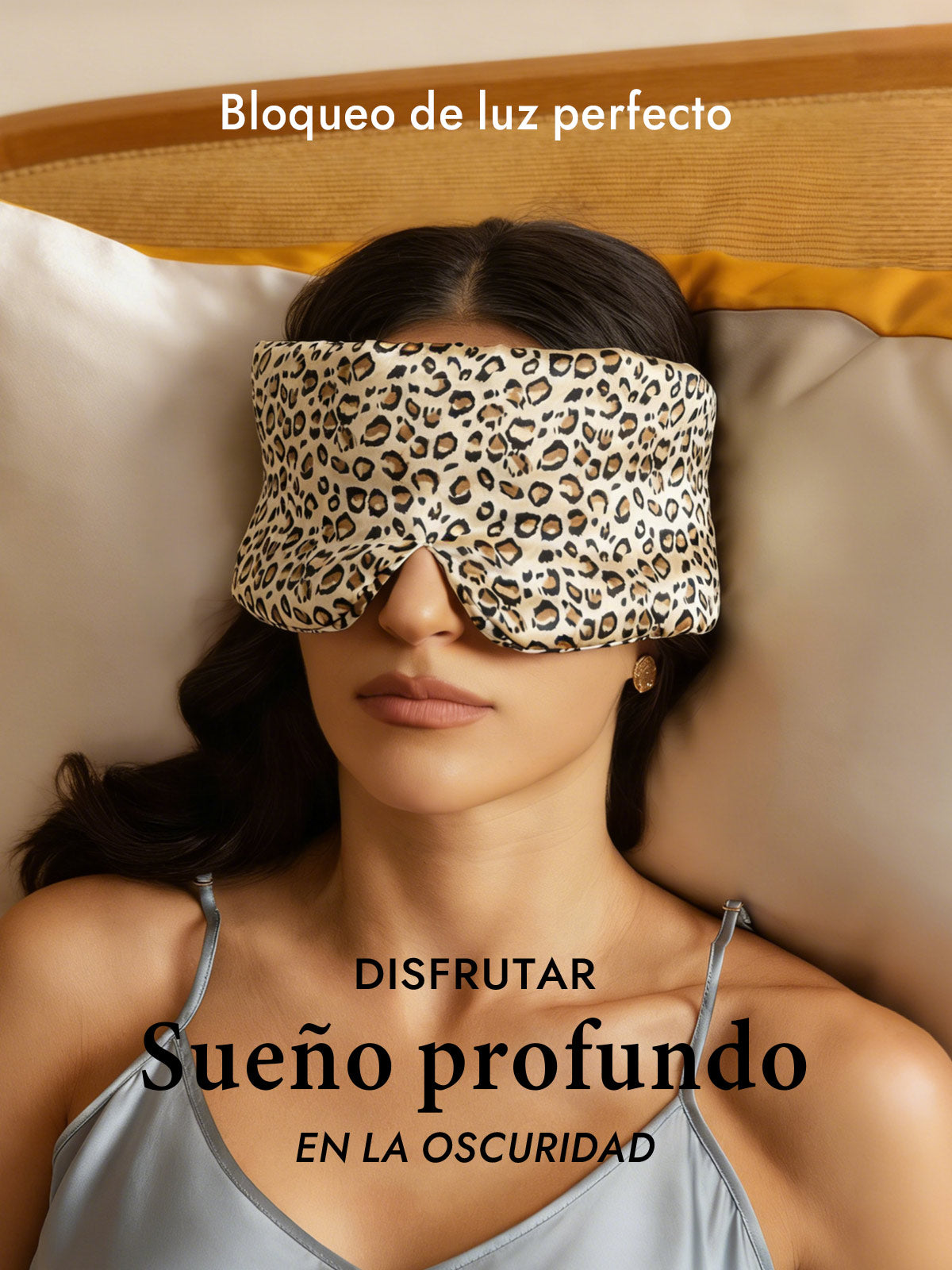 Elegante antifaz para dormir de seda de una pieza