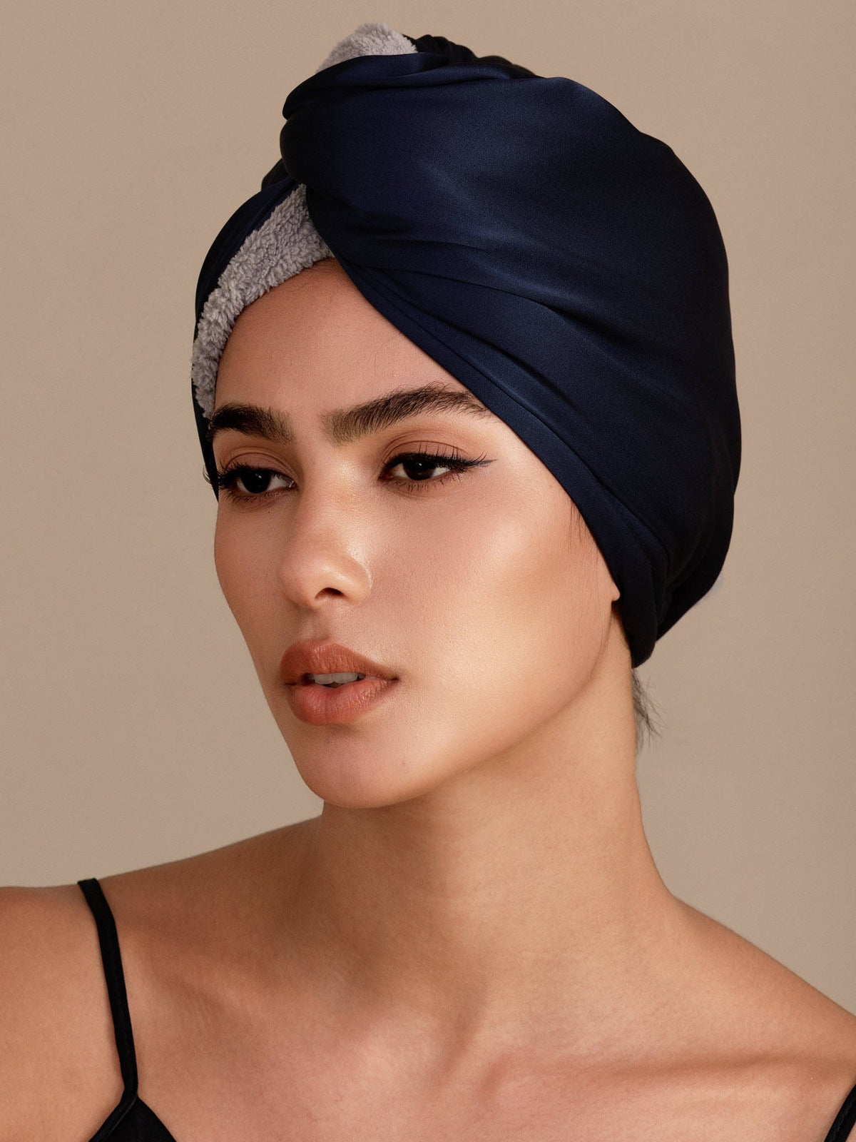 100% Seda de Mora Toalla Turbante Bifásica para el Cabello – Secado Rápido, Anti-Frizz & Suave con el Cabello
