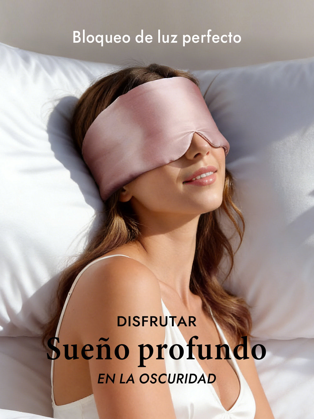 Elegante antifaz para dormir de seda de una pieza