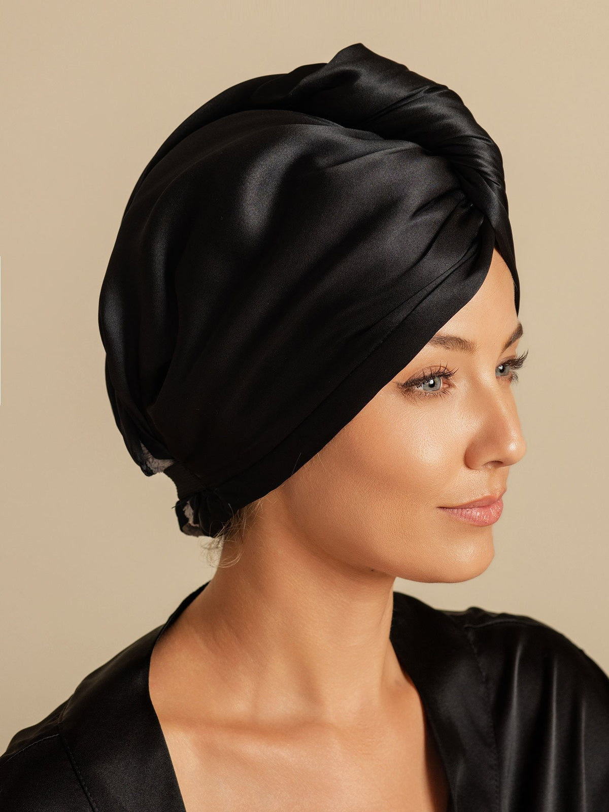100% Seda de Mora Toalla Turbante Bifásica para el Cabello – Secado Rápido, Anti-Frizz & Suave con el Cabello