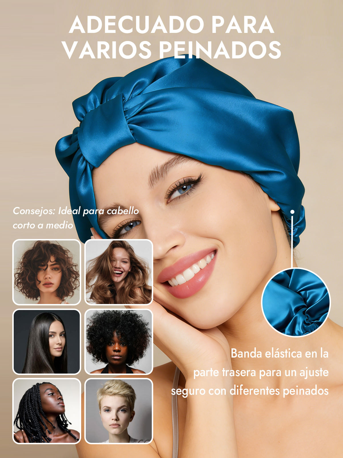 Gorro Turbante de Seda Pura