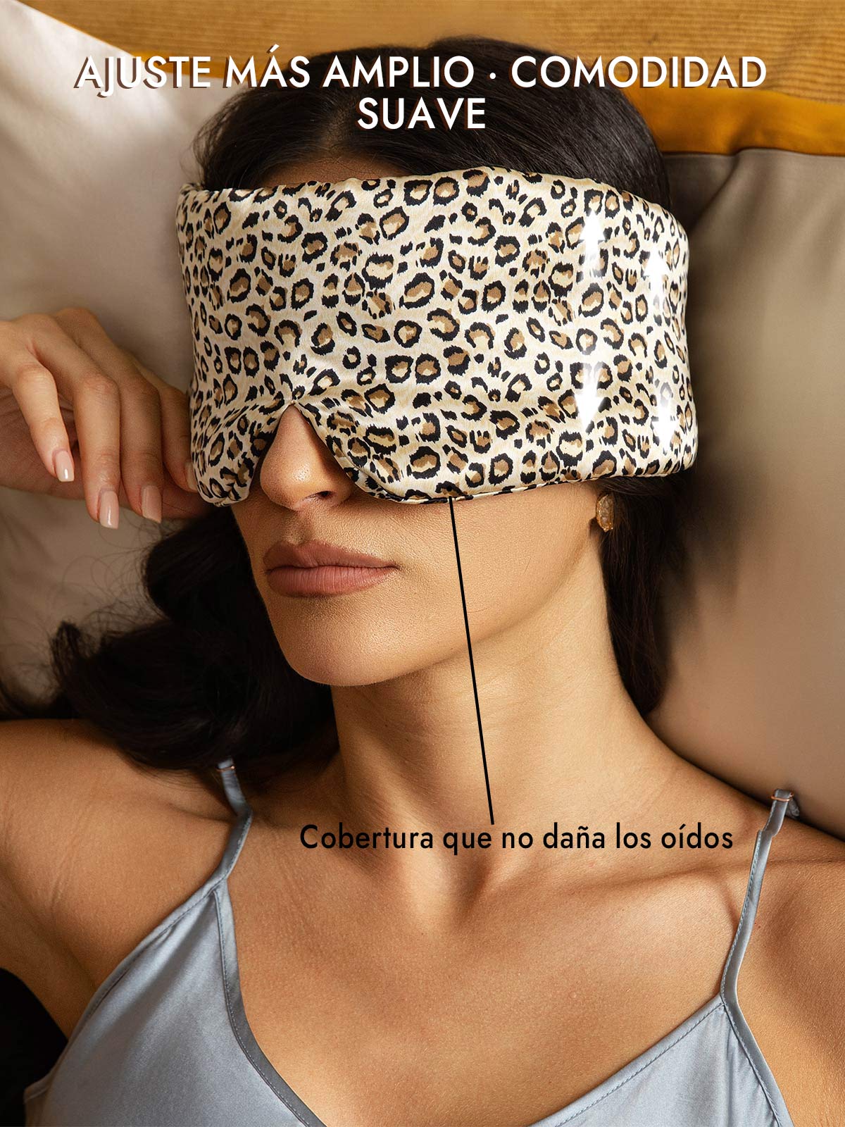 Elegante antifaz para dormir de seda de una pieza