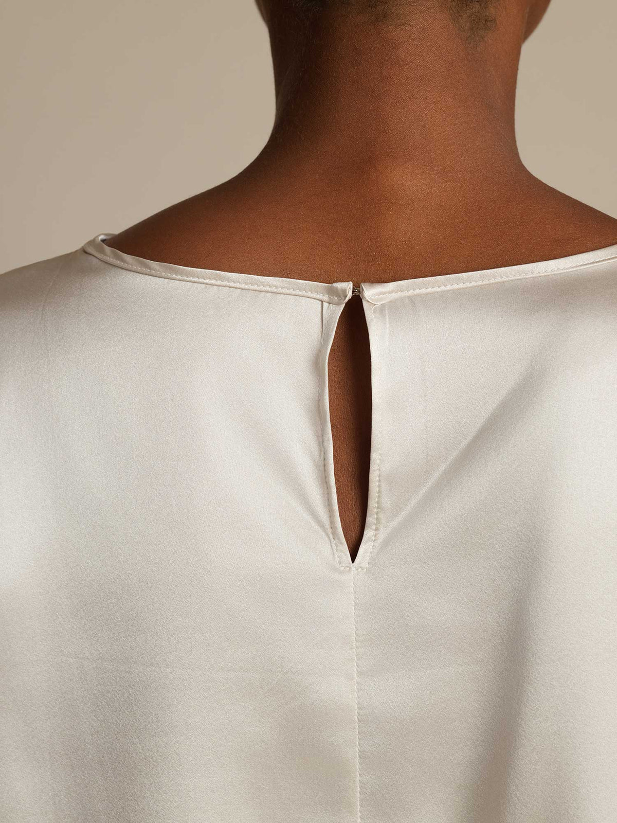 19Momme Seda Relajada Manga Larga Blusa