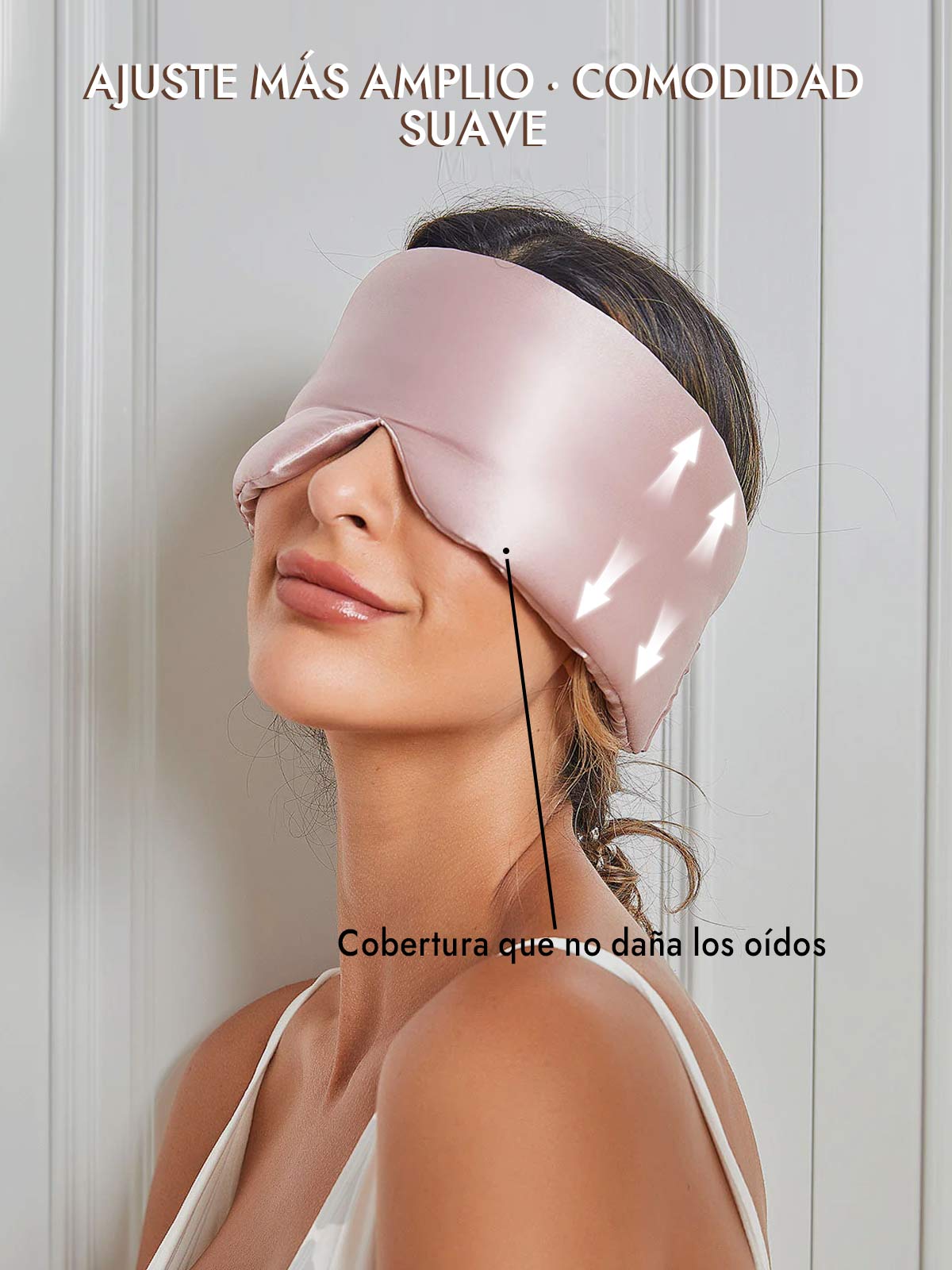 Elegante antifaz para dormir de seda de una pieza