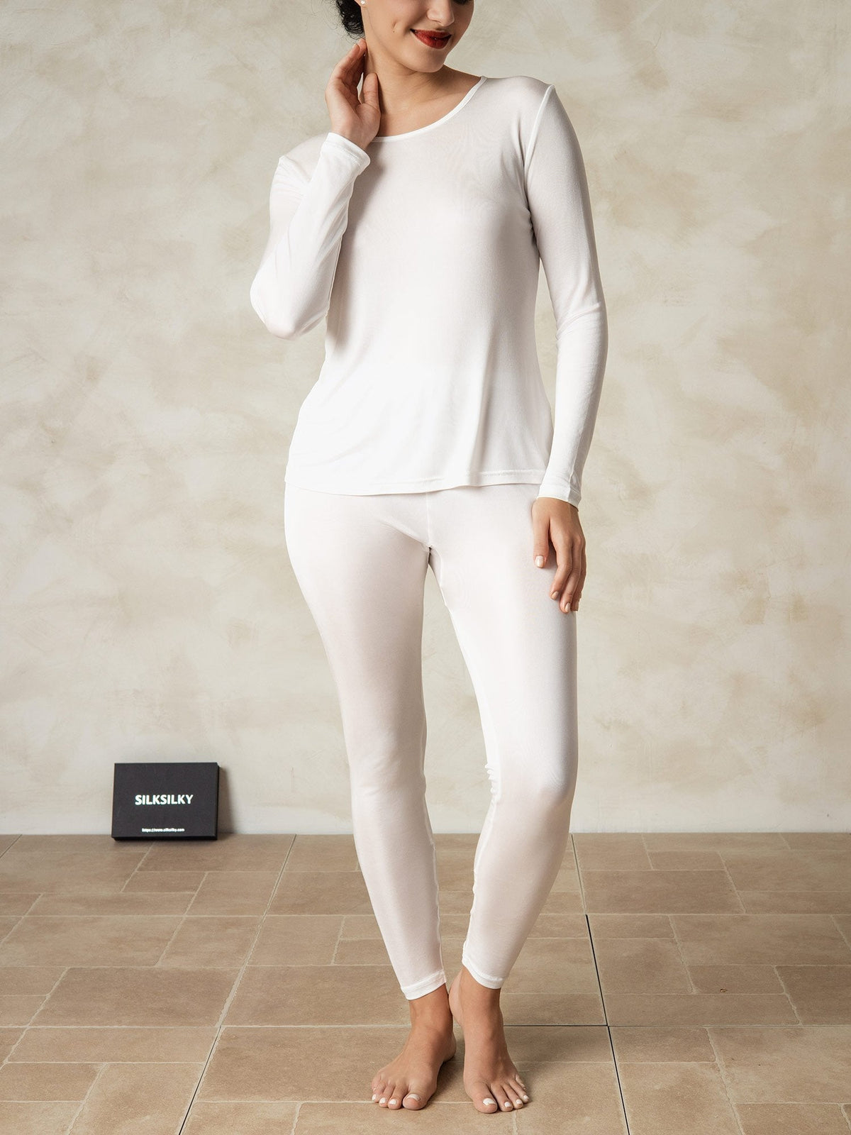 Ropa Interior De Mujer De Manga Larga De Jersey De Seda