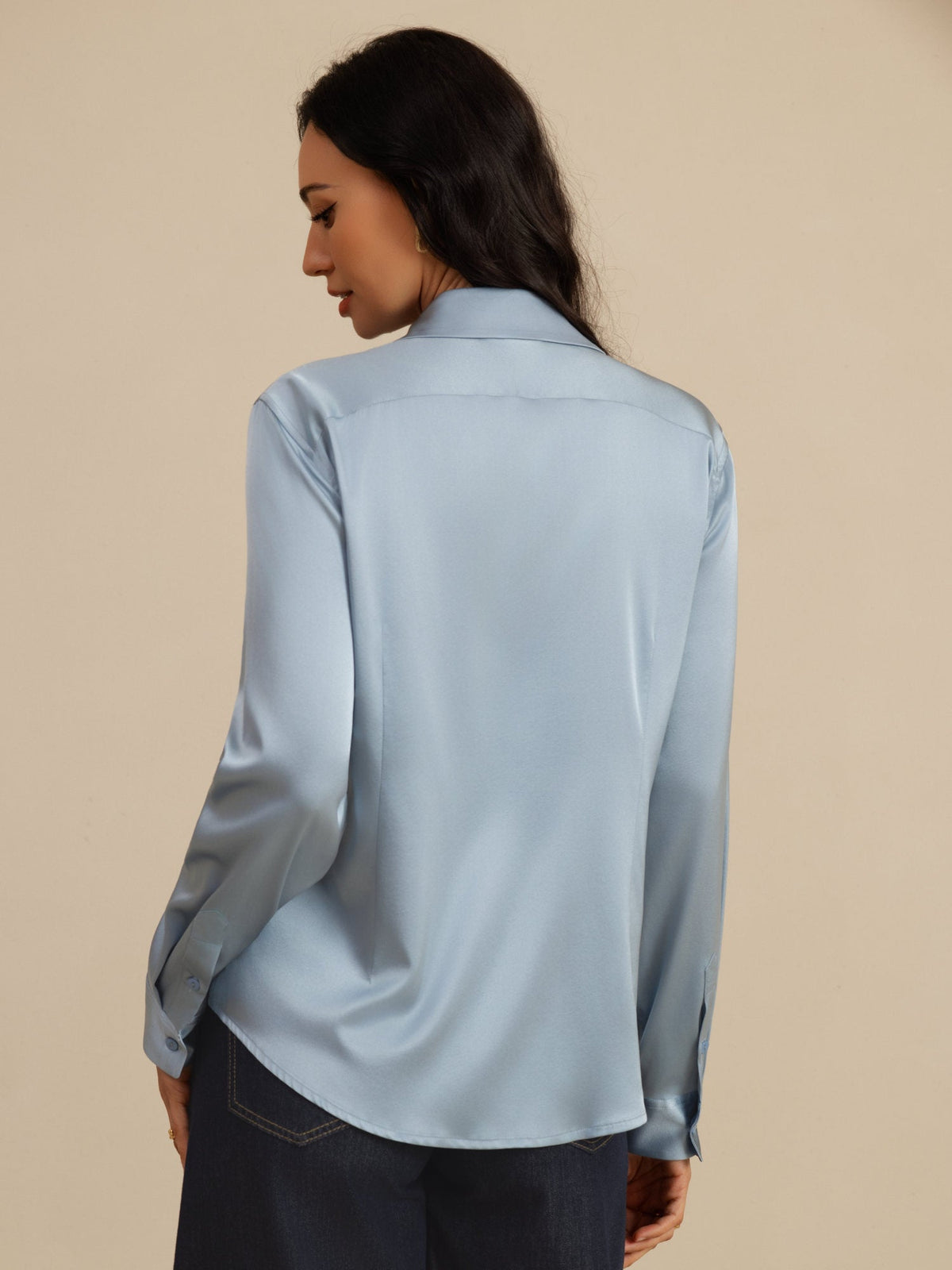 Camisa básica de seda