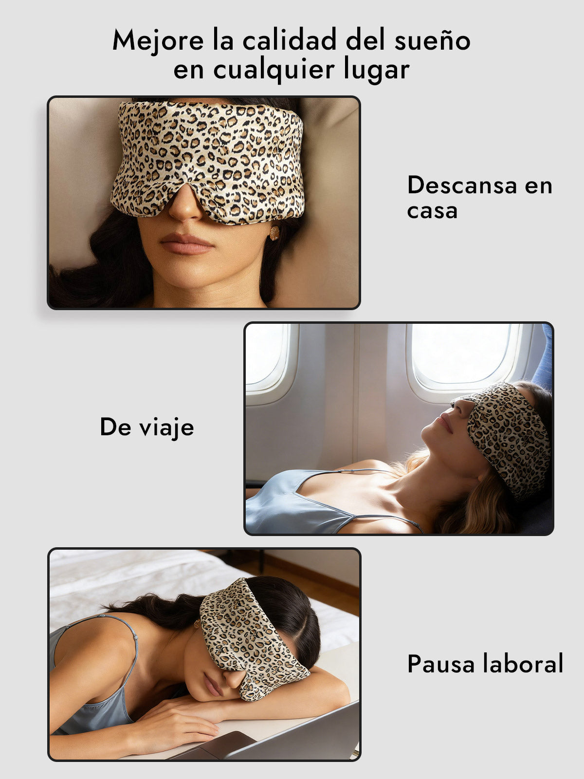 Elegante antifaz para dormir de seda de una pieza