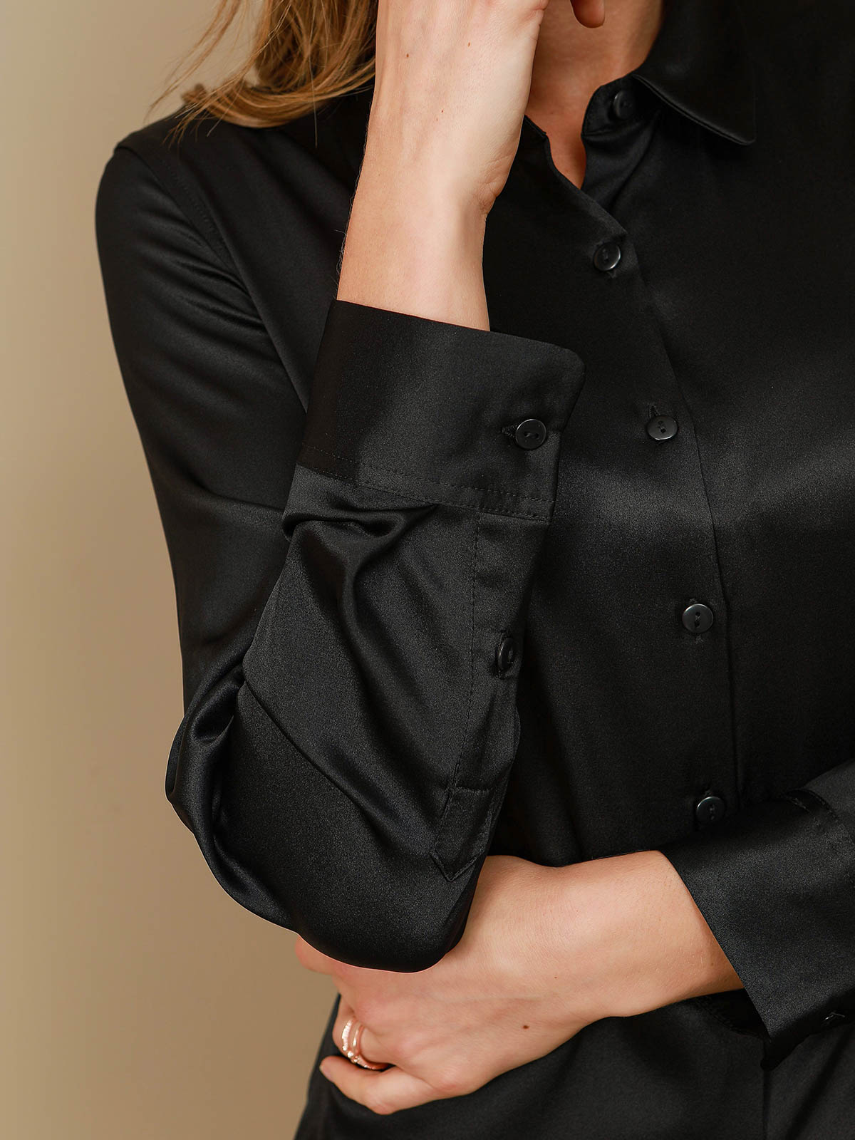 Camisa básica de seda