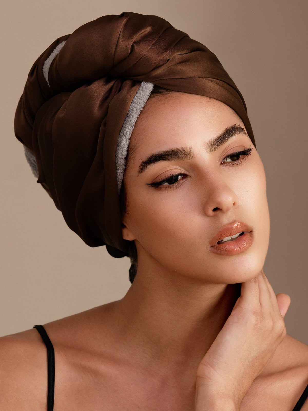 100% Seda de Mora Toalla Turbante Bifásica para el Cabello – Secado Rápido, Anti-Frizz & Suave con el Cabello