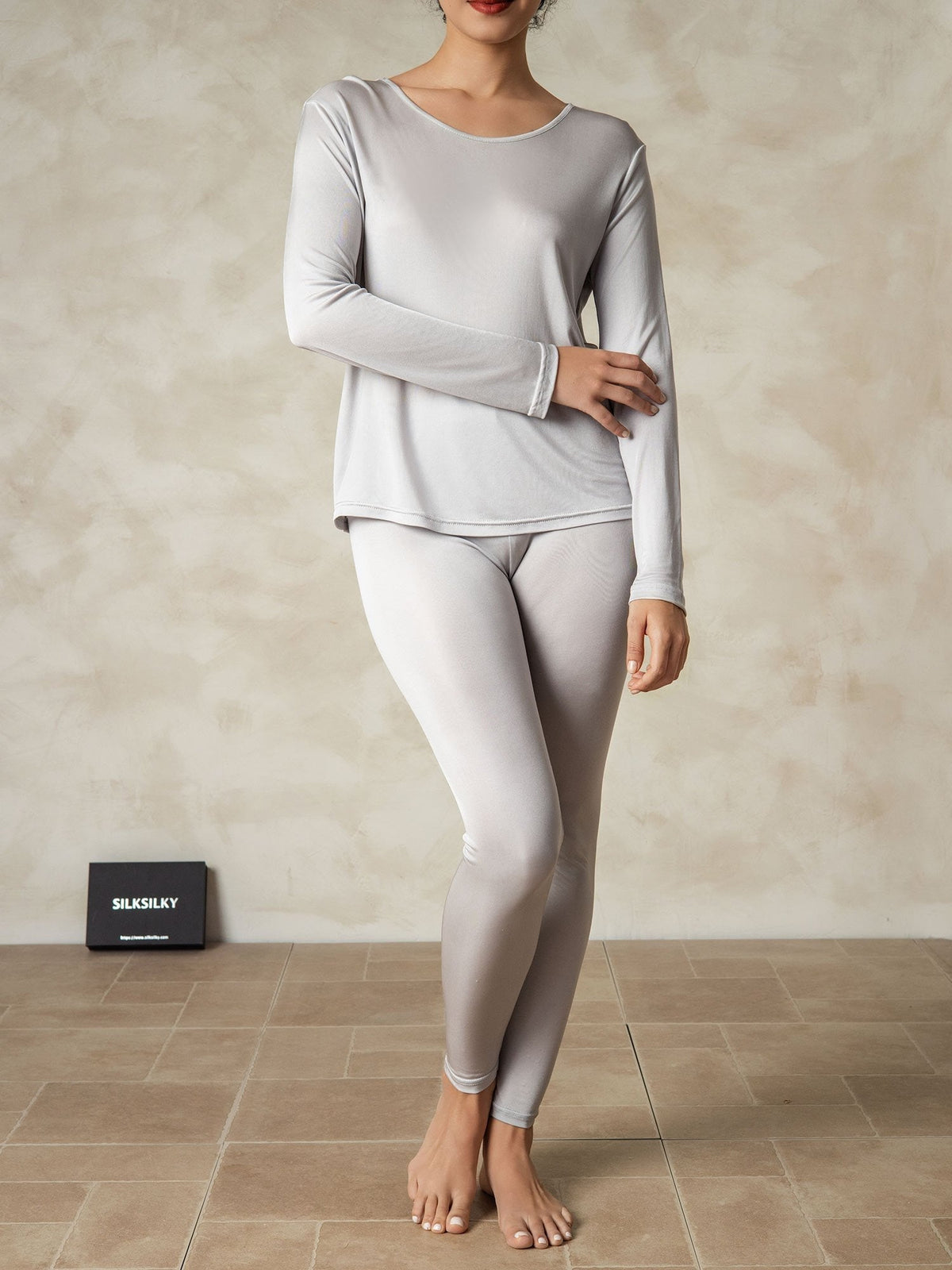 Ropa Interior De Mujer De Manga Larga De Jersey De Seda