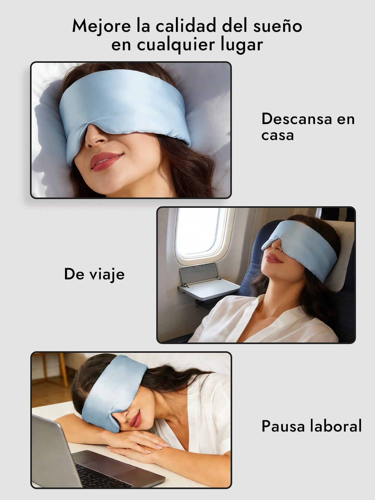 Elegante antifaz para dormir de seda de una pieza