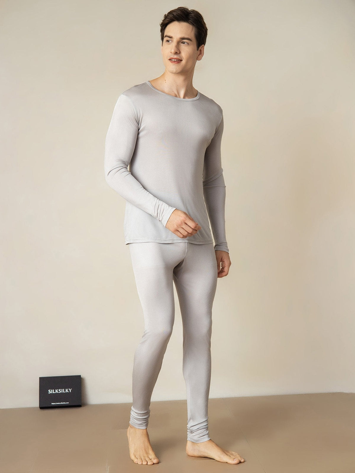 Ropa Interior De Hombre De Manga Larga De Jersey De Seda