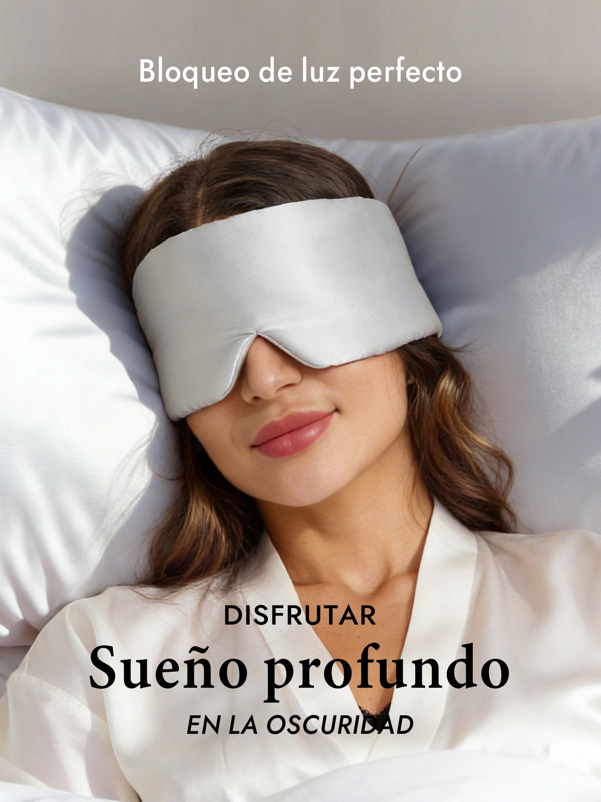 Elegante antifaz para dormir de seda de una pieza