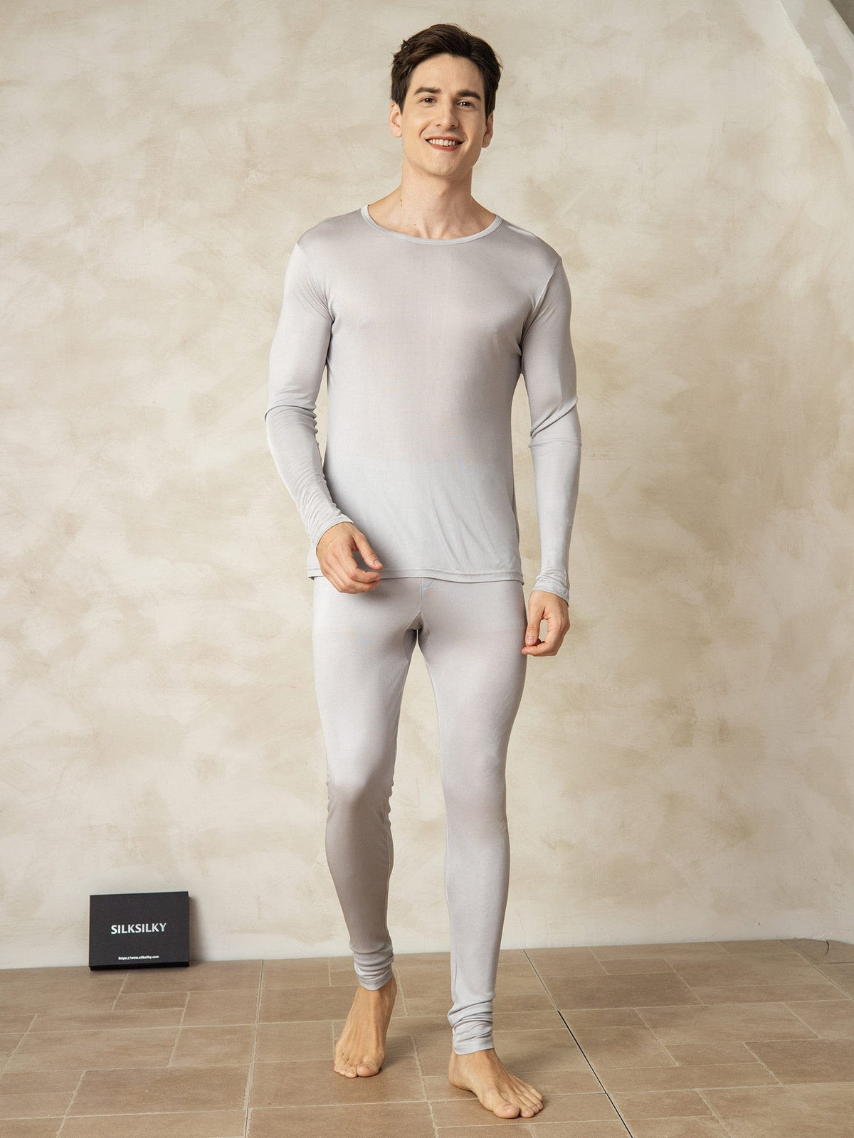 Ropa Interior De Hombre De Manga Larga De Jersey De Seda