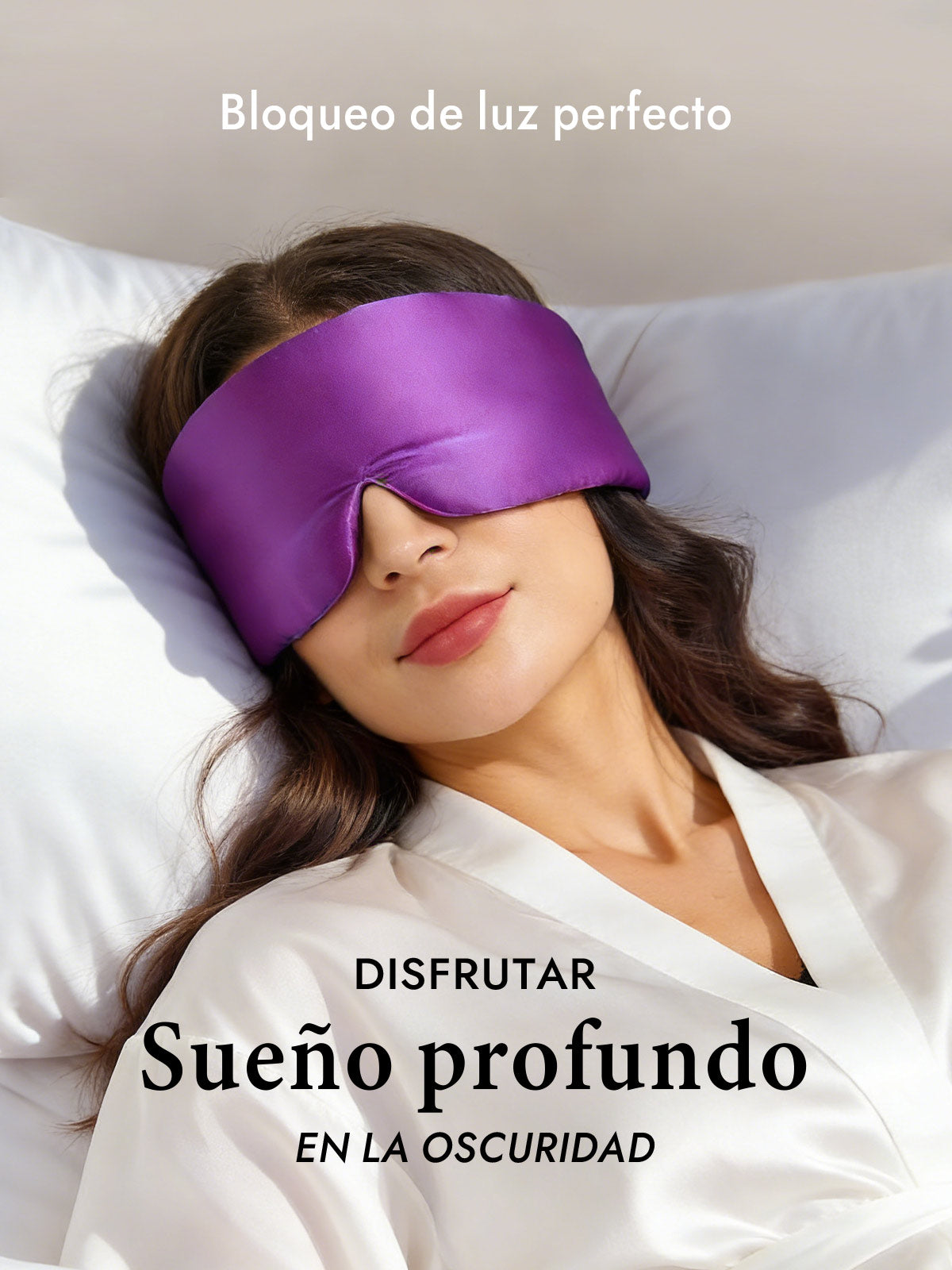 Elegante antifaz para dormir de seda de una pieza