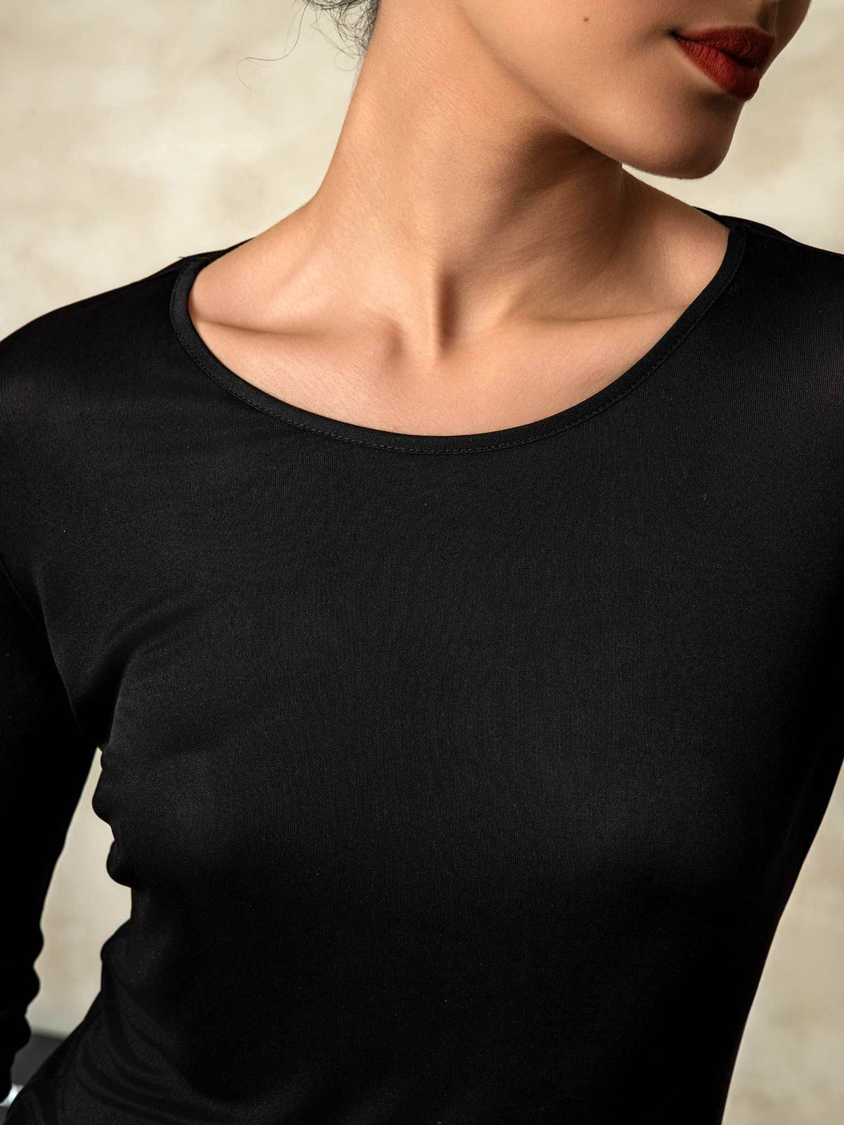 Ropa Interior De Mujer De Manga Larga De Jersey De Seda