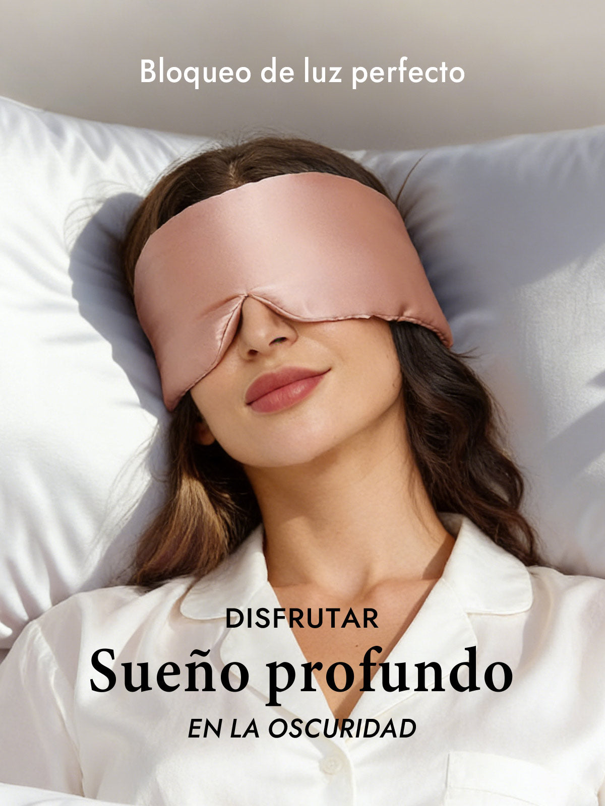 Elegante antifaz para dormir de seda de una pieza