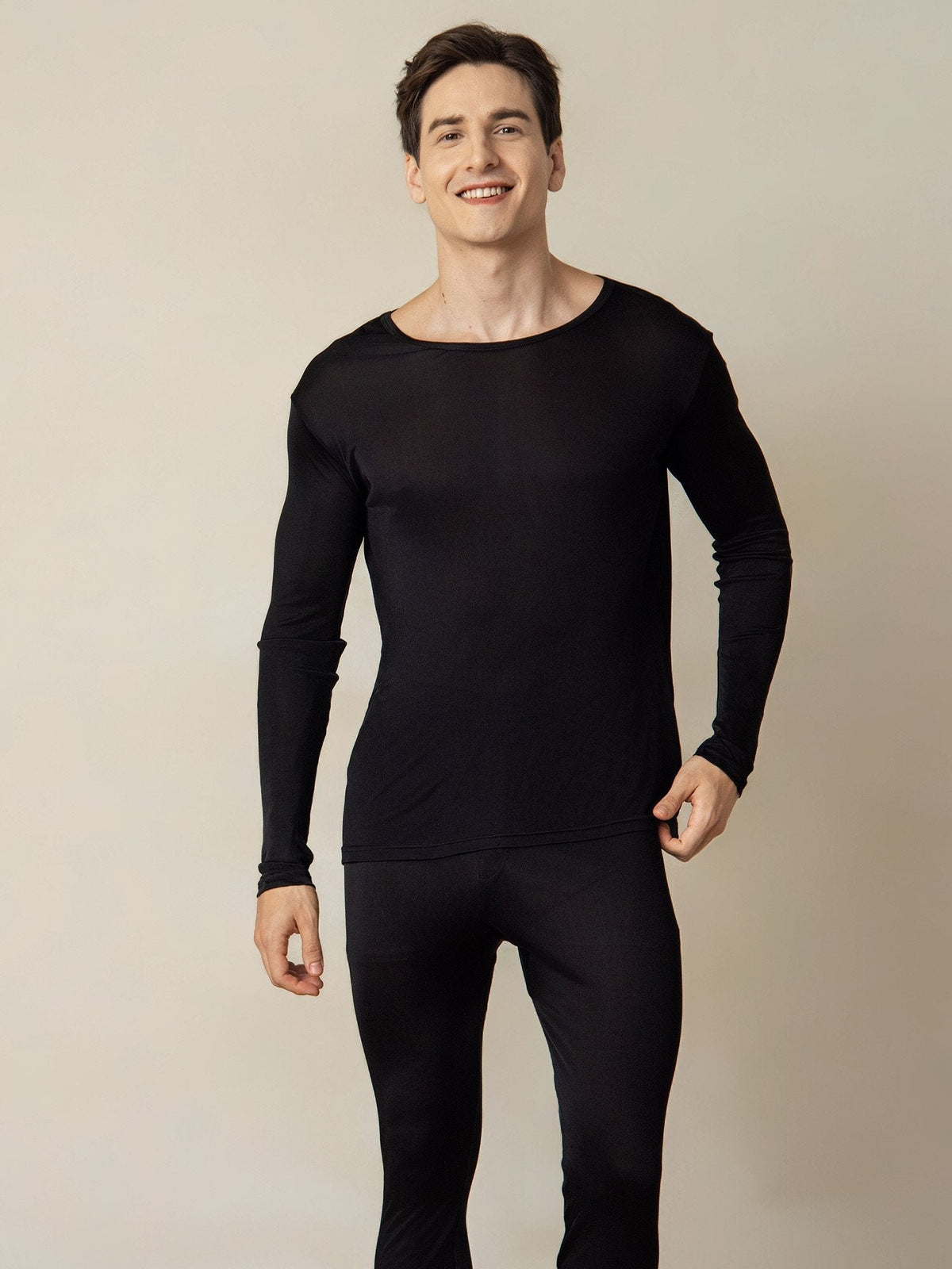 Ropa Interior De Hombre De Manga Larga De Jersey De Seda
