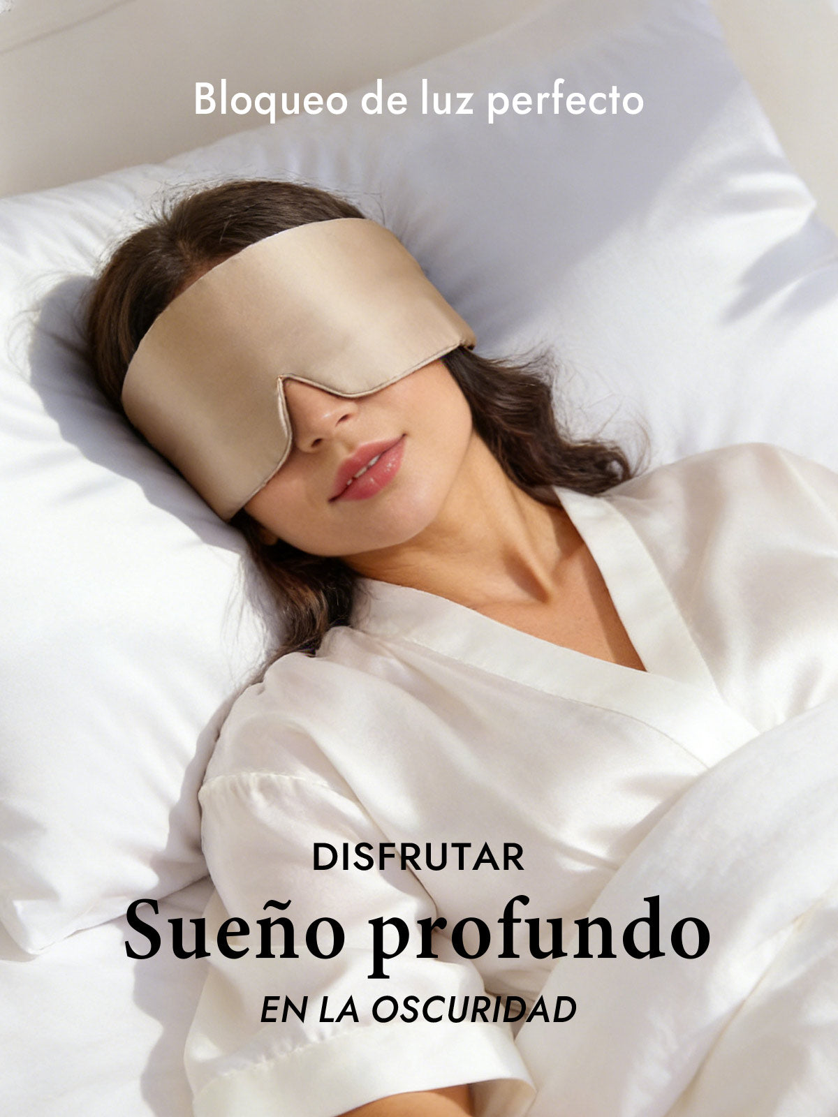 Elegante antifaz para dormir de seda de una pieza
