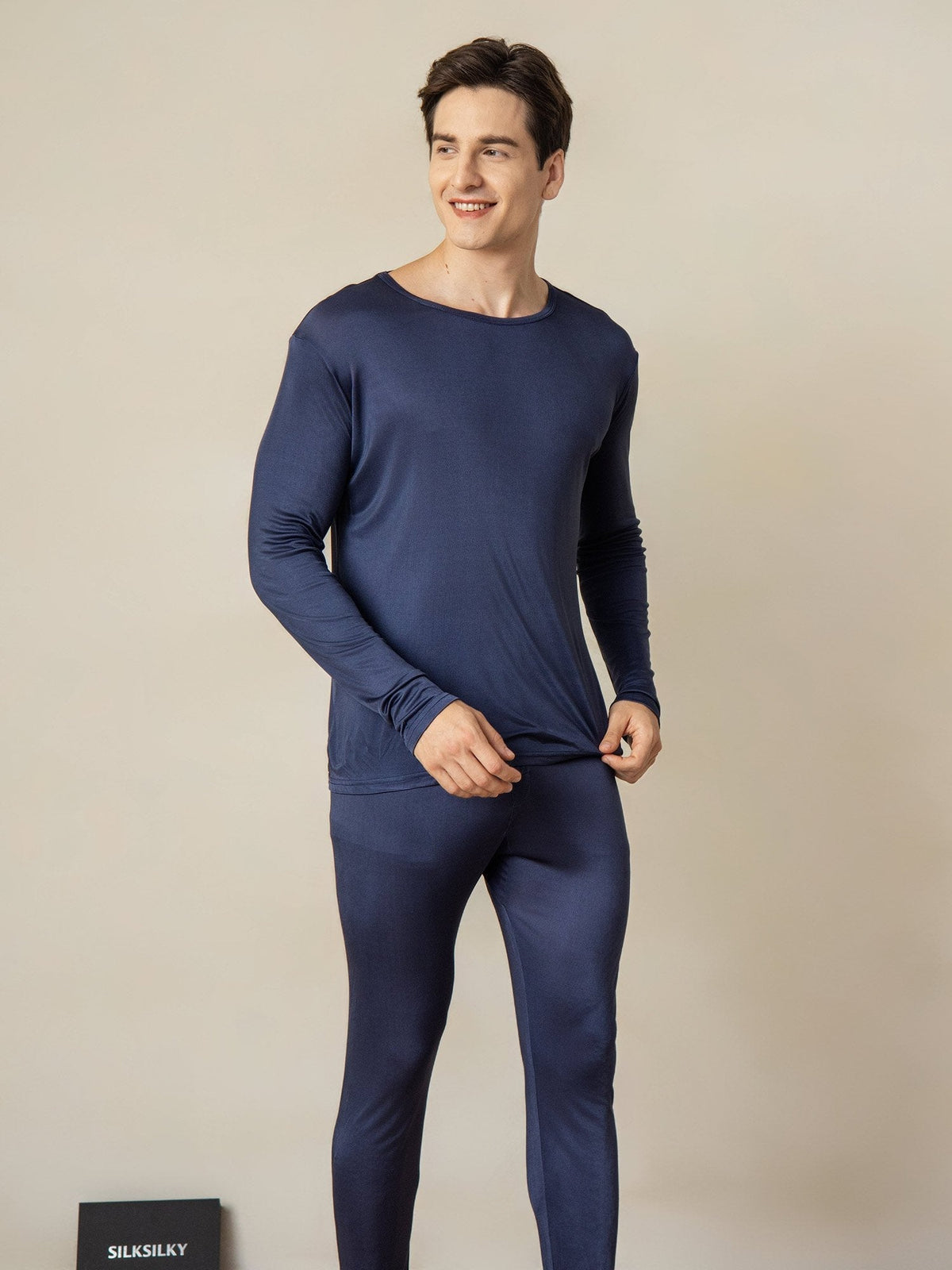 Ropa Interior De Hombre De Manga Larga De Jersey De Seda