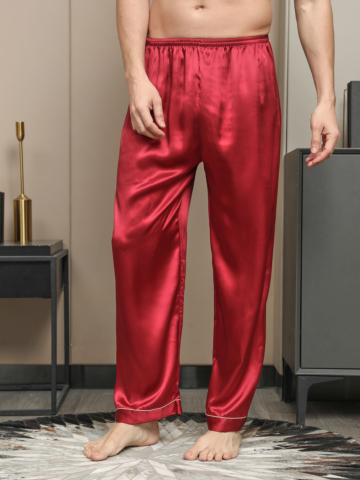 Seda Pura Casual Dormir Pantalones