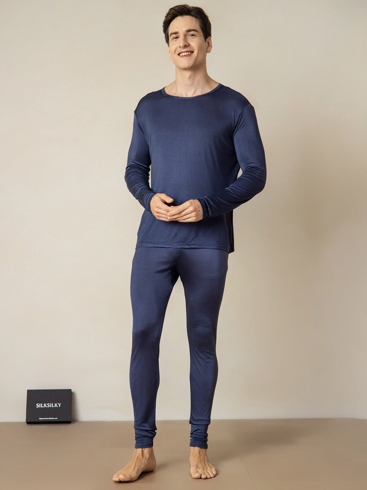 Ropa Interior De Hombre De Manga Larga De Jersey De Seda