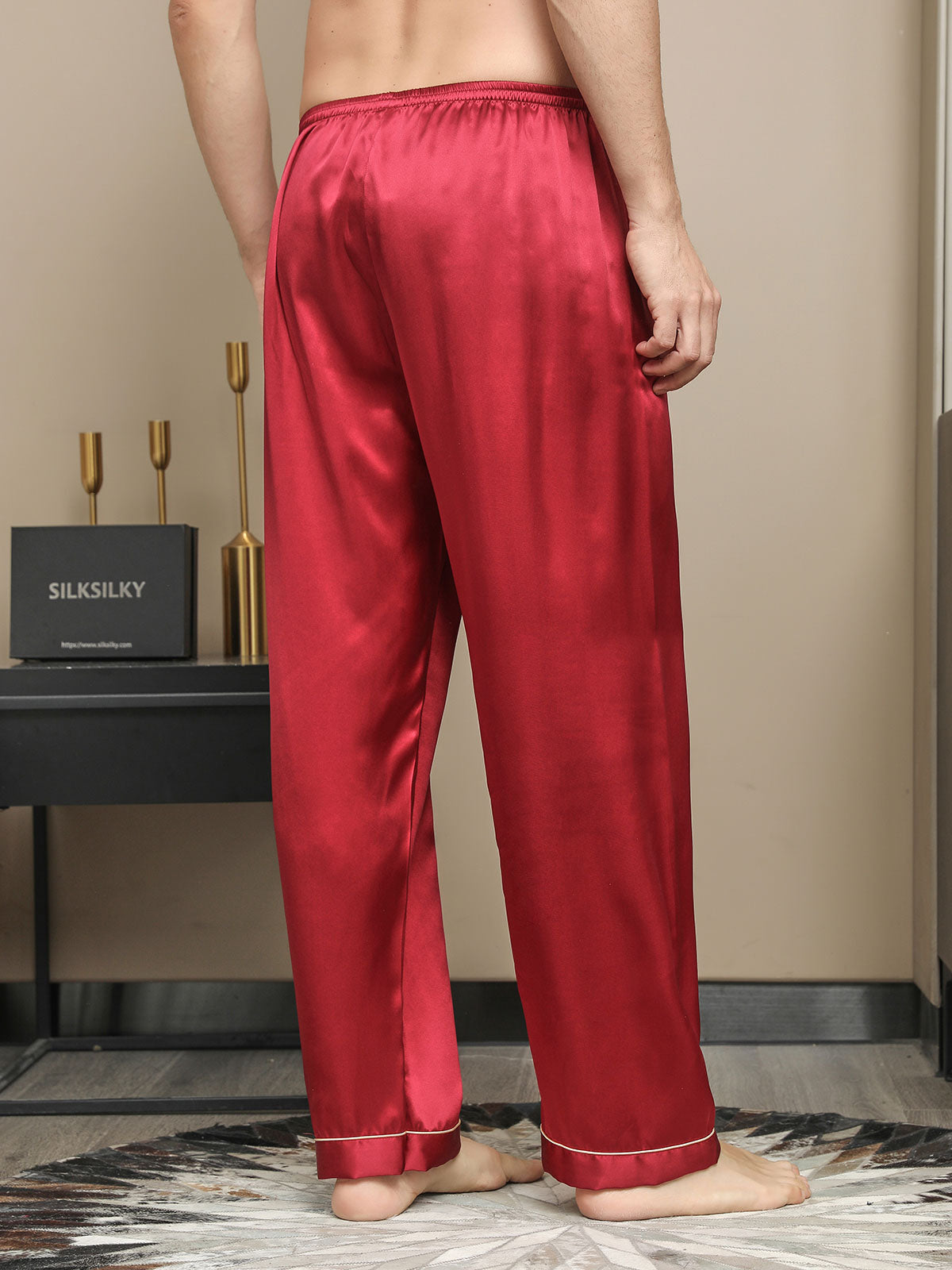 Seda Pura Casual Dormir Pantalones