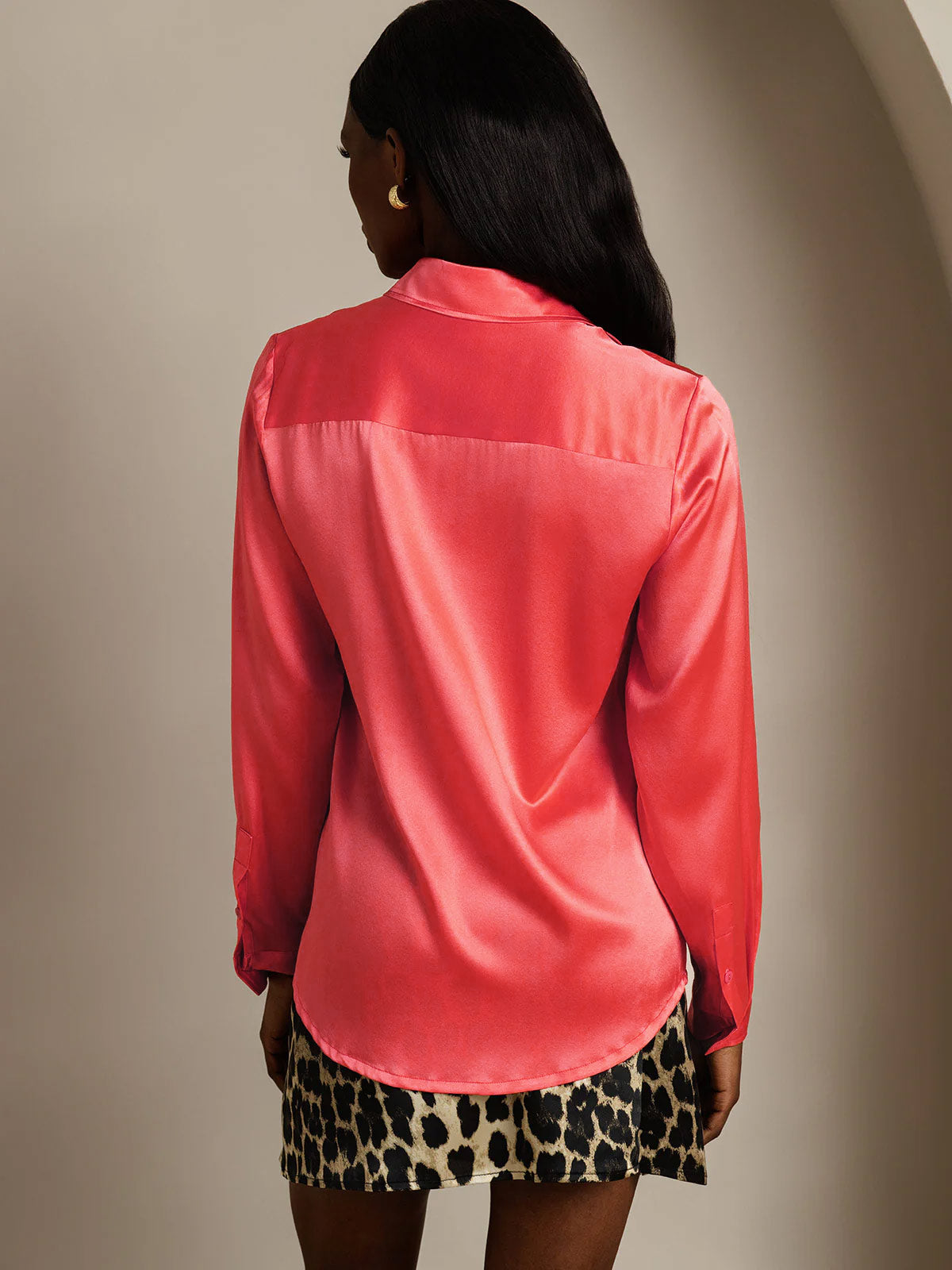 19 Momme Camisa Básica De Seda A La Moda