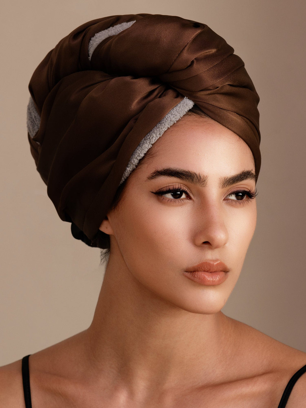 100% Seda de Mora Toalla Turbante Bifásica para el Cabello – Secado Rápido, Anti-Frizz & Suave con el Cabello