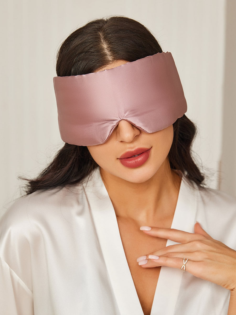 Elegante antifaz para dormir de seda de una pieza