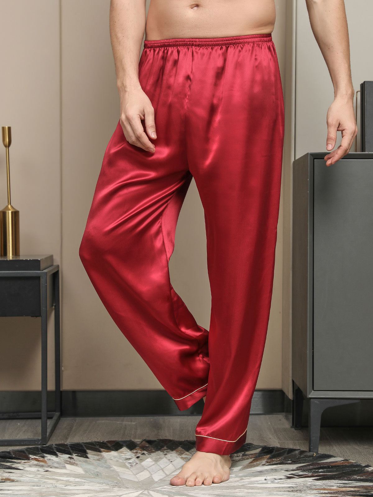 Seda Pura Casual Dormir Pantalones