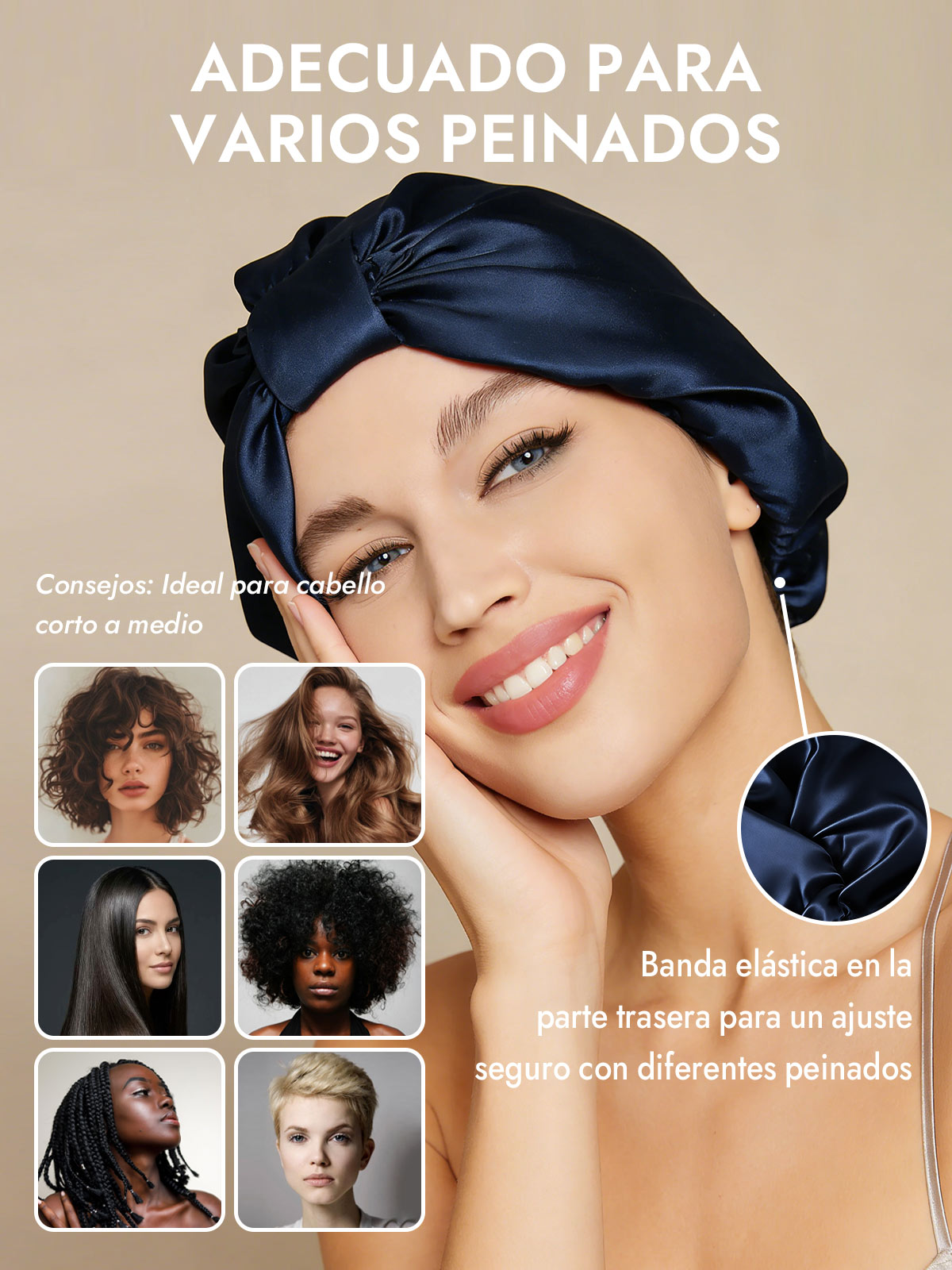 Gorro Turbante de Seda Pura