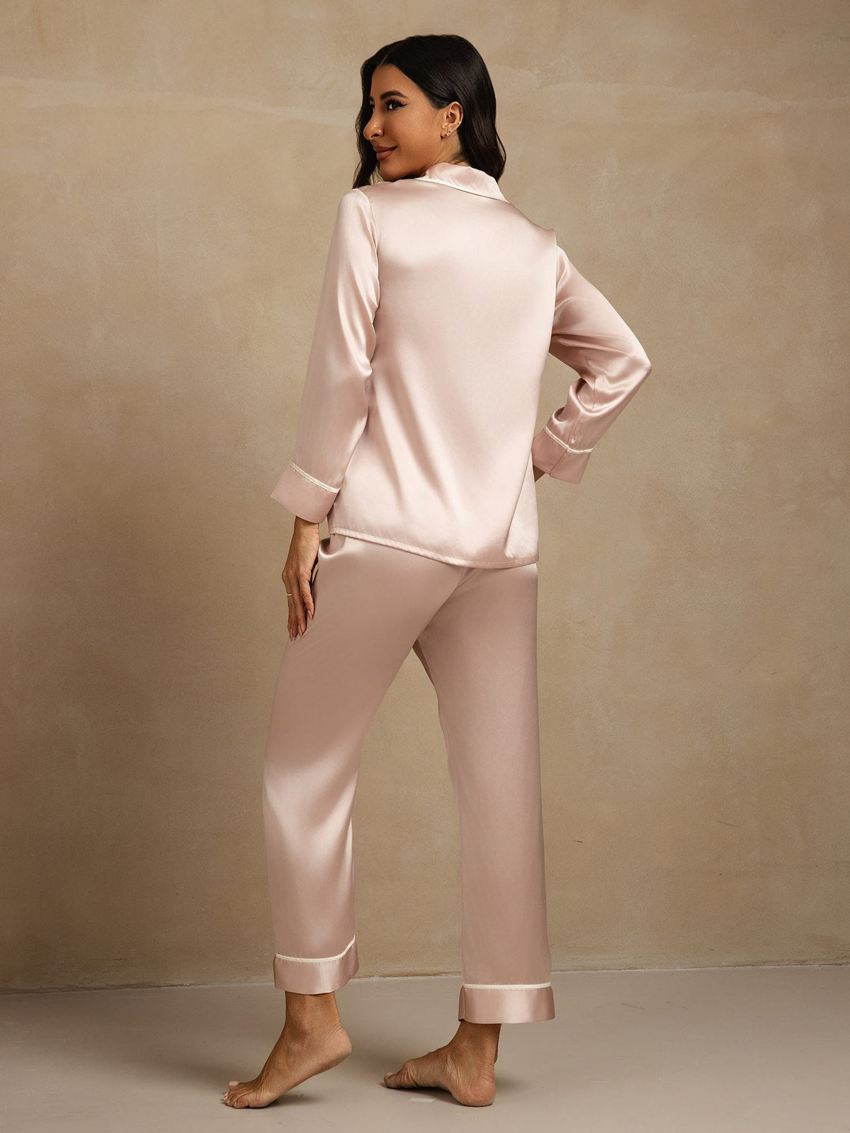 Conjunto de Pijama Clásico de Seda de Morera 100%